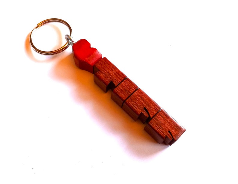 Custom Purpleheart Wood Name Keychain, Carved to Order image 1