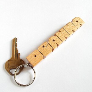 Custom Maple Wood Name Keychain, Carved to Order image 4