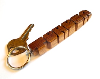 Napa Wine Barrel Oak Stave Name Keychain, Recycled Wood, Custom Carved to Order