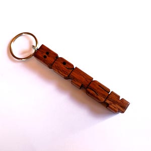 Walnut Wood Name Keychain, Custom Carved to Order
