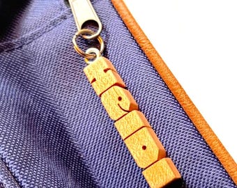 Maple Wood Mini Tag: Custom Carved, Personalized Purse and Backpack Charm