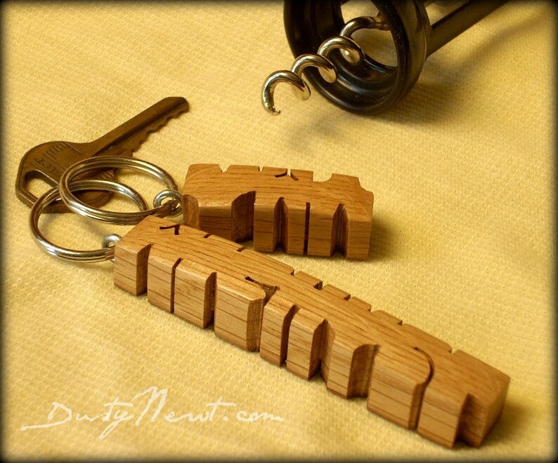 Custom Napa Wine Barrel Oak Stave Name Keychain, Recycled Wood, Carved to Order image 10