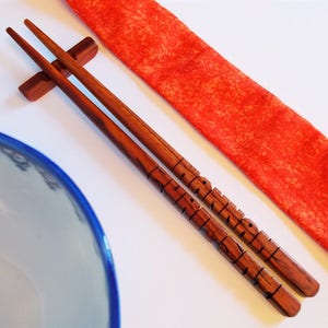 Name Chopsticks in Cocobolo Rosewood, Personalized , Custom Carved to Order image 6