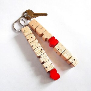 Custom Maple Wood Name Keychain, Carved to Order image 5