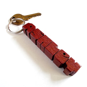 Custom Purpleheart Wood Name Keychain, Carved to Order image 5
