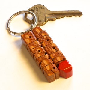 Leopardwood 2-Liner Keychain, Names Custom Carved to Order image 8