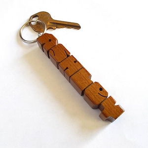 Custom Ipé Wood Name Keychain, Carved to Order image 1