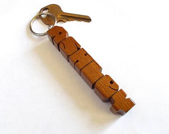 Custom Ipé Wood Name Keychain, Carved to Order