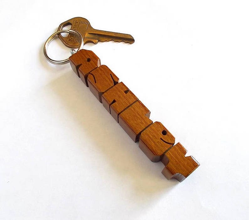 Custom Ipé Wood Name Keychain, Carved to Order image 1