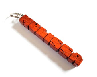 Paduak Wood Mini Tag: Custom Carved, Personalized Purse and Backpack Charm