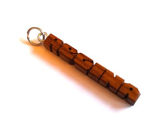 Walnut Wood Mini Tag: Custom Carved, Personalized Purse and Backpack Charm
