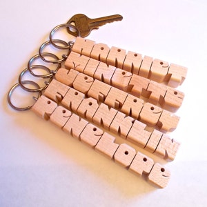 Custom Maple Wood Name Keychain, Carved to Order image 3