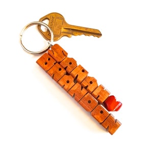 Leopardwood 2-Liner Keychain, Names Custom Carved to Order image 5