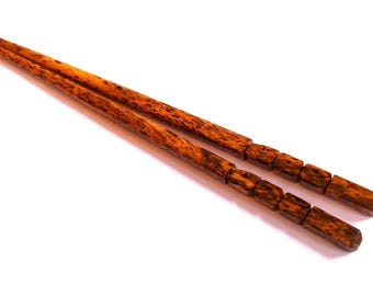 Bocote Wood Name Chopsticks, Personalized, Custom Carved to Order