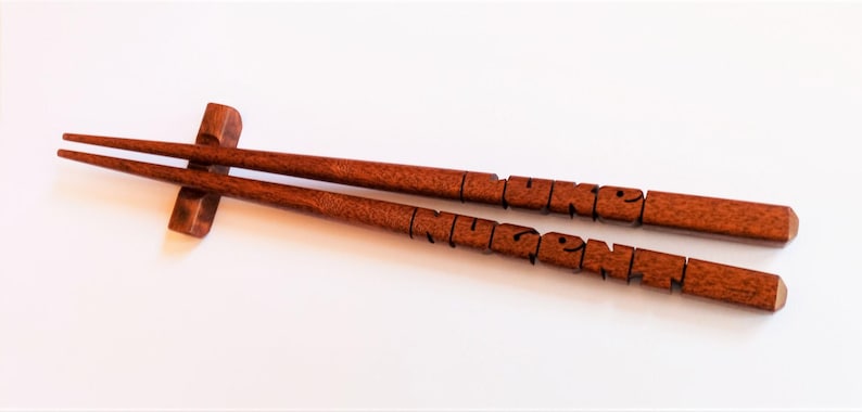 Sapele Wood Name Chopsticks, Custom Personalized, Carved to Order - Etsy