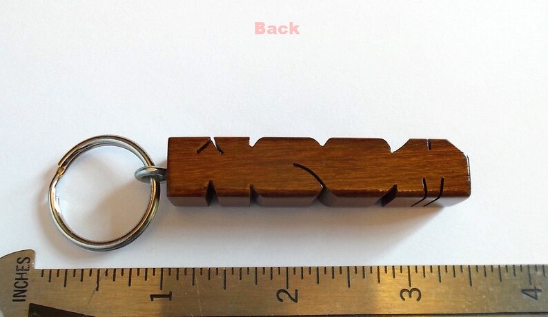 Custom Ipé Wood Name Keychain, Carved to Order image 8