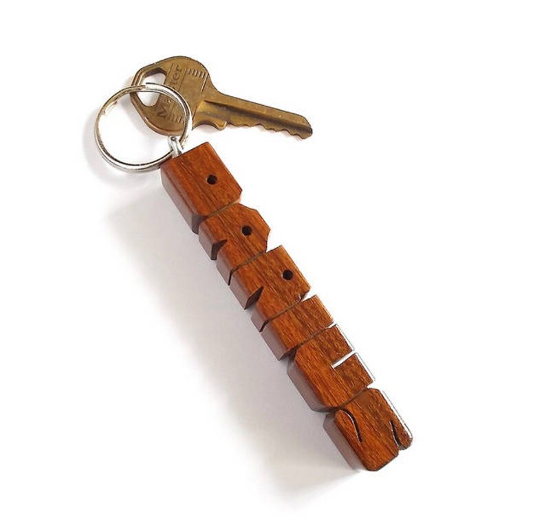 Custom Ipé Wood Name Keychain, Carved to Order image 9