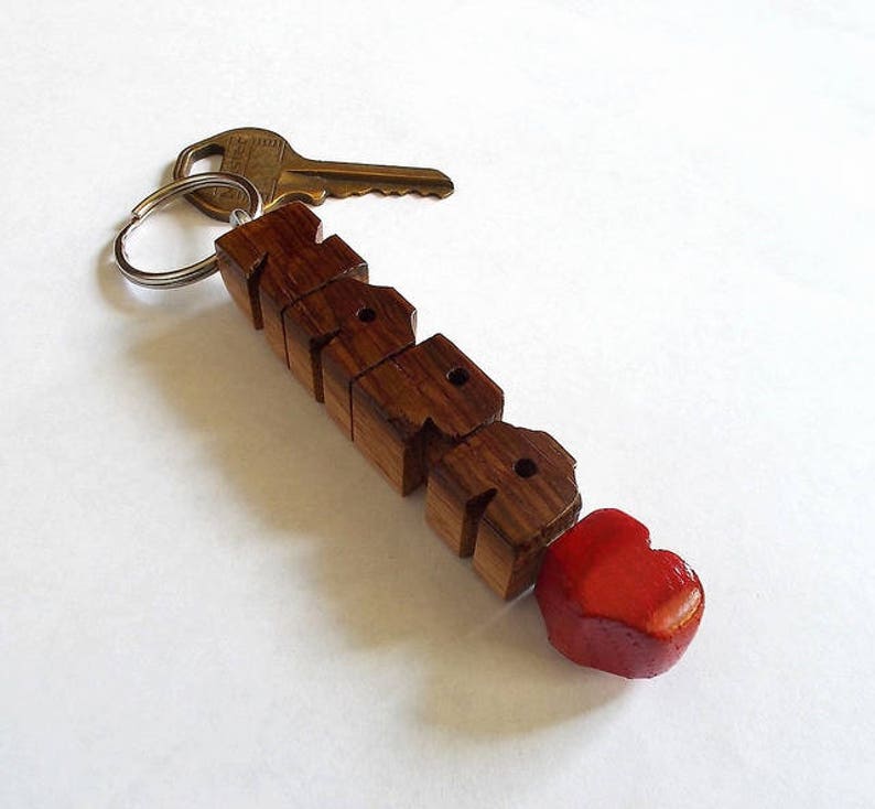 Custom Napa Wine Barrel Oak Stave Name Keychain, Recycled Wood, Carved to Order image 2