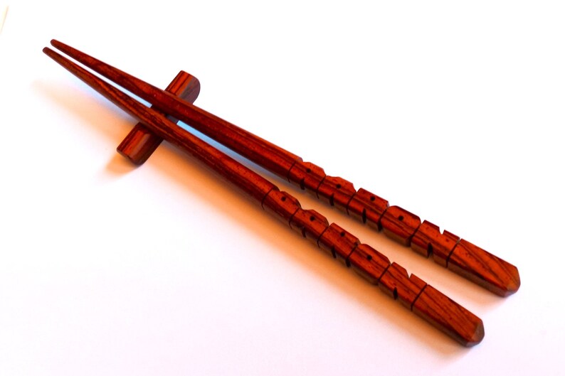 Name Chopsticks in Cocobolo Rosewood, Personalized , Custom Carved to Order image 2