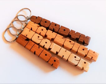 SPECIAL for 3 (or more) Wood Name Keychains, Carved to Order