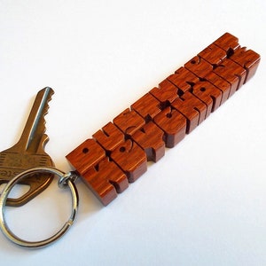 Leopardwood 2-Liner Keychain, Names Custom Carved to Order image 7