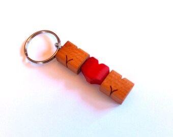 MOM Cherry Wood Keychain, Ready-Made