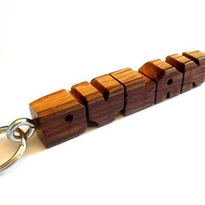 Custom Napa Wine Barrel Oak Stave Name Keychain, Recycled Wood, Carved to Order image 8
