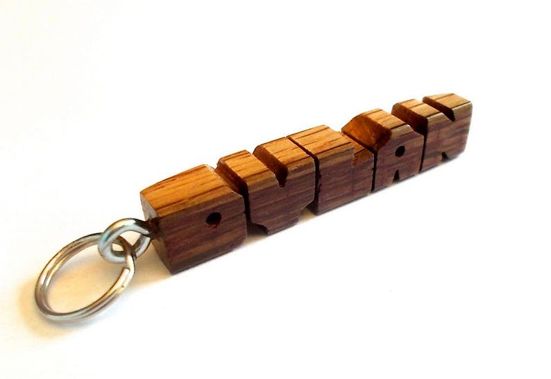 Custom Napa Wine Barrel Oak Stave Name Keychain, Recycled Wood, Carved to Order image 8