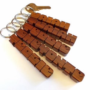 Custom Ipé Wood Name Keychain, Carved to Order image 2