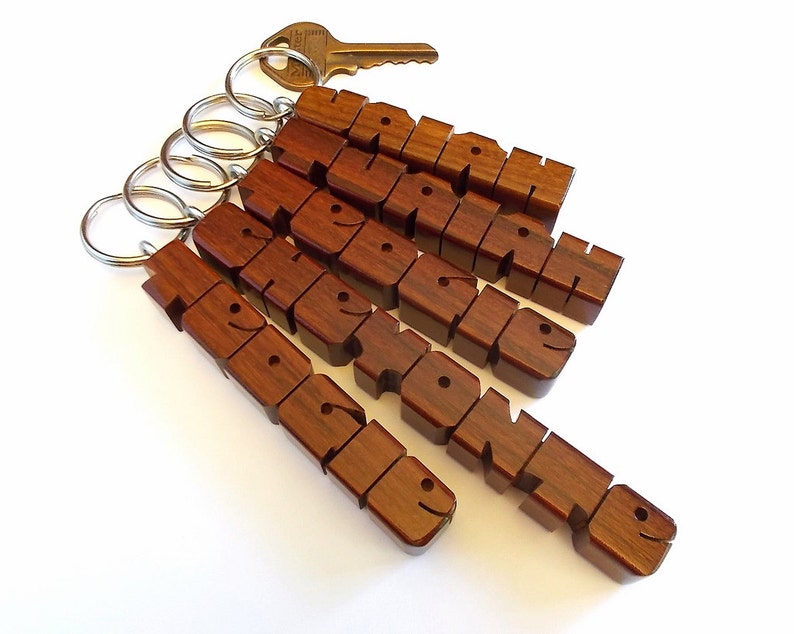 Custom Ipé Wood Name Keychain, Carved to Order image 2