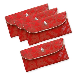 Sobre de brocado / Sobre para dinero / Shagun de boda / Recuerdo de puja / Sobre para regalo pequeño / Sobre de Nikah / Mehendi / Boda india / Tamaño: 8 x 4 pulgadas