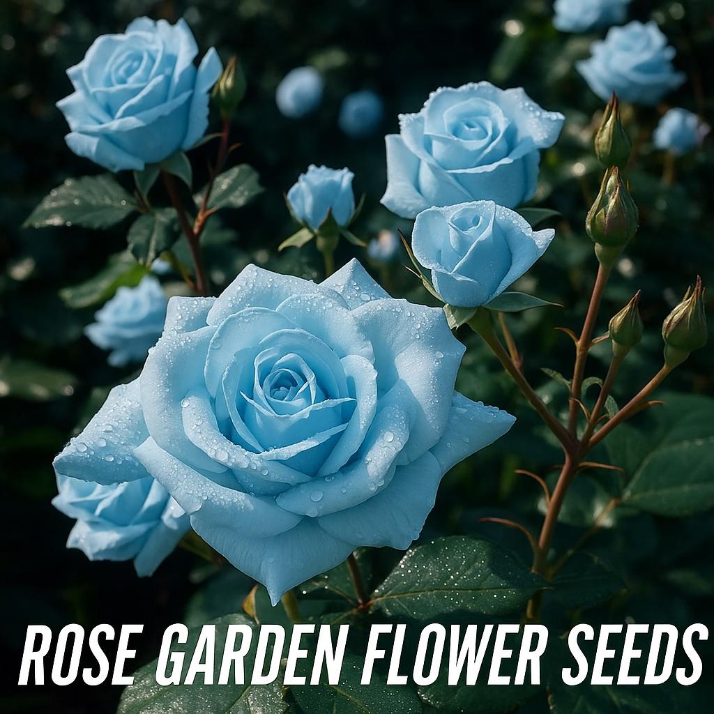 Light Blue Rose Seeds – 20 Seeds – Non-GMO Garden Variety for Elegant Blooms in Beds, Borders, and Containers