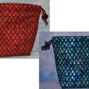 Red or Blue Dragon Scales Cloth Drawstring Dice Bag for D&D/Pathfinder?RPG/Age of Sigmar/Warhammer 40k