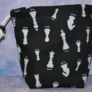 Chess Pieces Cloth Drawstring Bag for Dice/Tarot/Makeup/Game Pieces/RPG  LAST ONES!