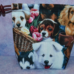 Puppies Cloth Drawstring Bag for Dice/Tarot/Makeup/Board Game/Card Game/Role Playing Game