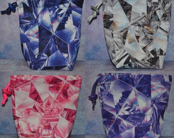Saco de cordão de pano caleidoscópio para dados/RPG/peças de jogos de tabuleiro/maquiagem/tarô *Quatro cores para escolher!