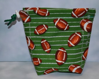 Bolsa de cordão de pano de futebol para dados/tarô/RPG/D&D/Blood Bowl/Age of Sigmar