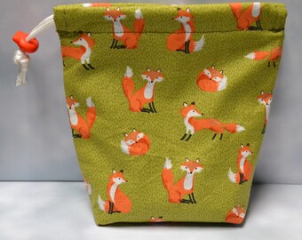Bolsa com cordão de tecido Orange Foxes para dados/peças de jogos de tabuleiro/RPG/D&D/Age of SigmarRed