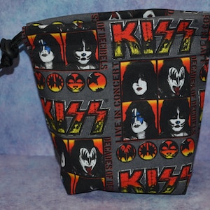 Rock/Metal Band Party Cloth Drawstring Dice Bag Made With Licensed KISS Fabric--Four Patterns to Choose From!