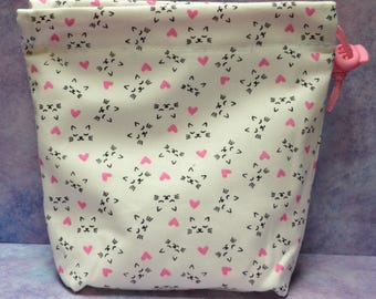 Saco de pano com cordão Sleepy Kitty Cat para dados/RPG/D&D/tarô/peças de jogos de tabuleiro/maquiagem