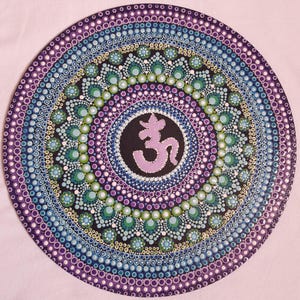 Om Symbol Mandala Wall Art – Hand Painted Dot Art on MDF (30cm)