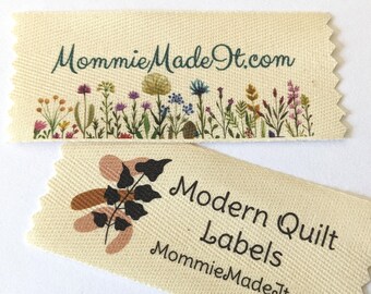 Large Organic Cotton Quilting Size Twill Tape Labels