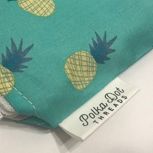 folded hem loop tag label in frayproof cotton fabric