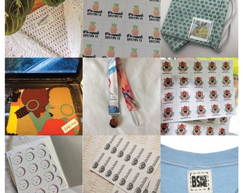 Custom Clothing Labels Using Your Design Organic Cotton or Fray Proof PolyCotton Sew On Full Color Labels with Your Logo