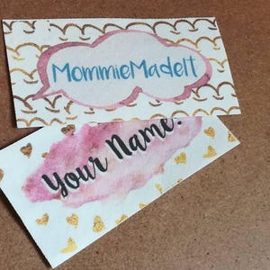 Gold Leaf and Watercolor Labels Customized With Your Name | Etsy