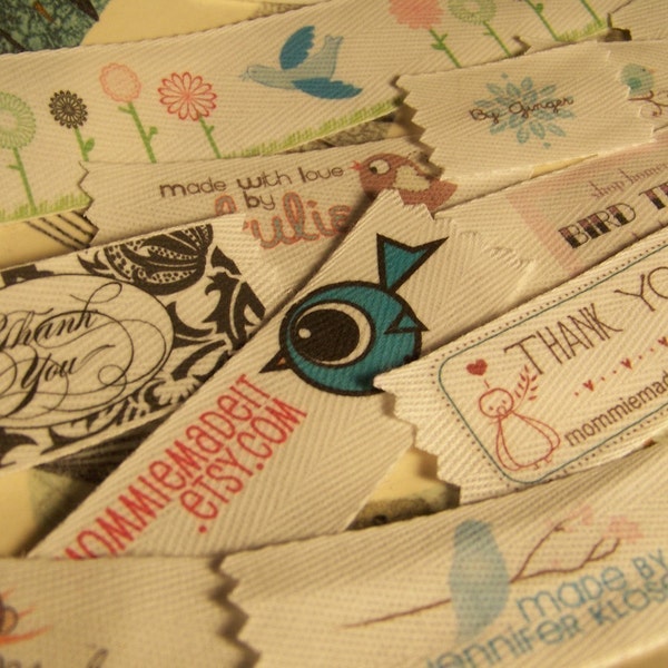 Your Labels Printed in Full Color on Cotton\/Hemp Twill Ribbon - 100 Labels for this One Price - Free Design and Proof