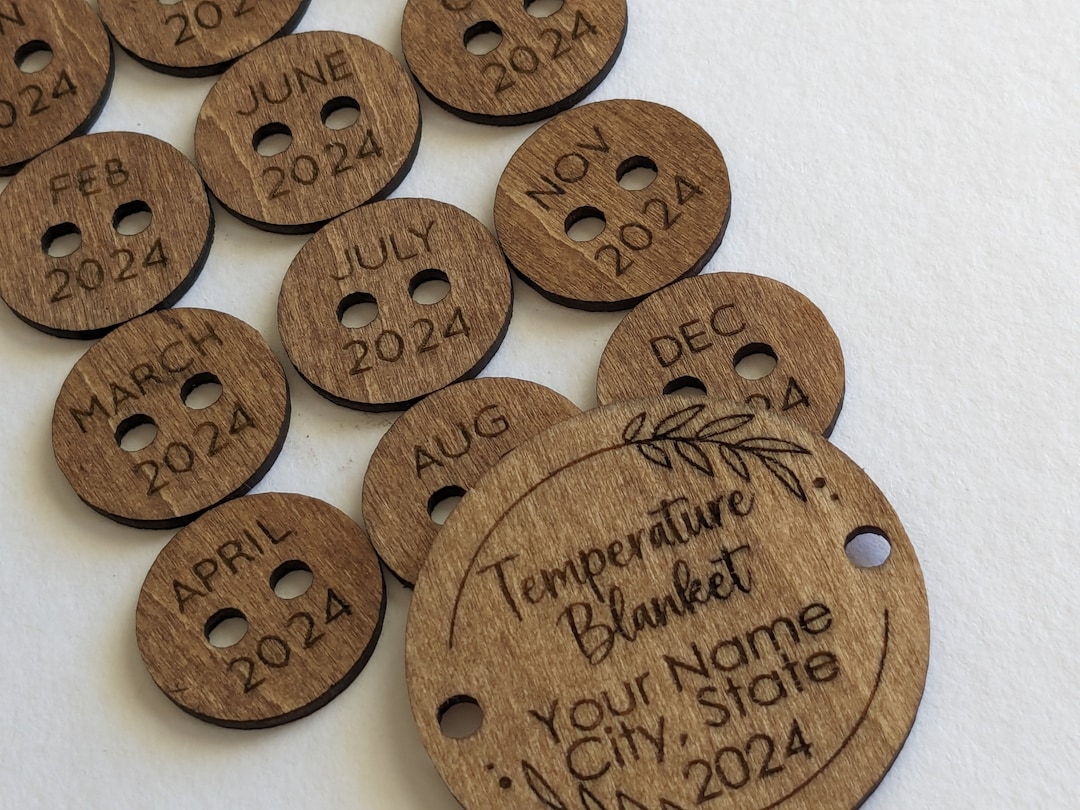 Personalized Temperature Blanket Custom Wood Buttons Handmade Items ...