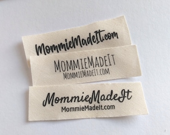 Fabric Sew-On Organic Cotton Name Label, Natural Personalized Custom Pre-Cut