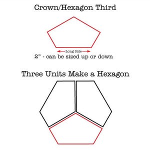 Cutting Machine Files Hexagon Thirds (Crown)  SVG Pdf Png Dxf