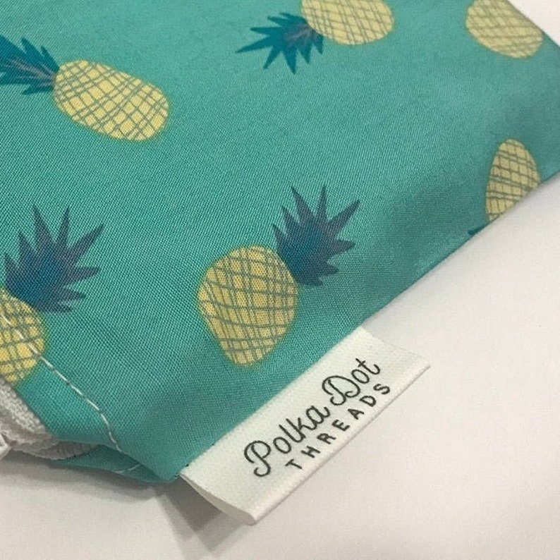 folded hem loop tag label in frayproof cotton fabric